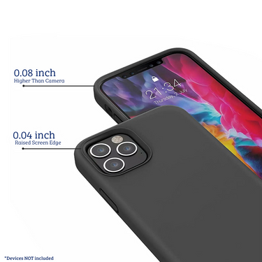 iPhone 12 mini Compatible Case Cover With Liquid Silicone And Compatible With MagSafe Technology - Black